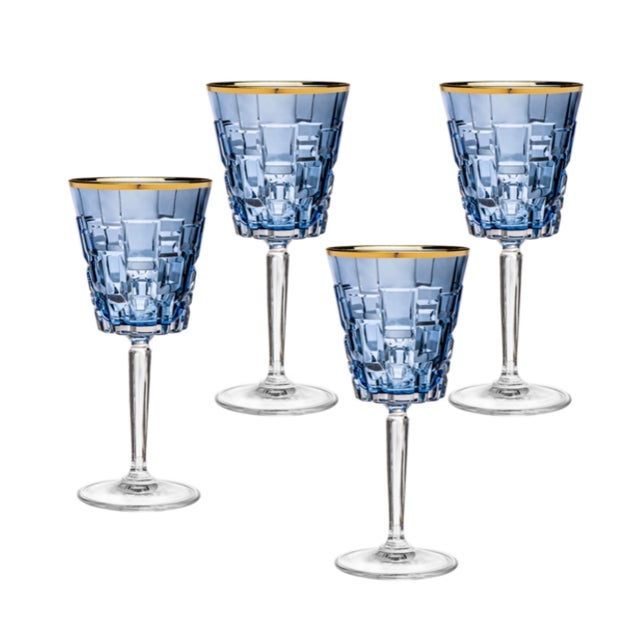 Ribbed Wine Glass Goblet Ash Grey Set Of 6 350ml